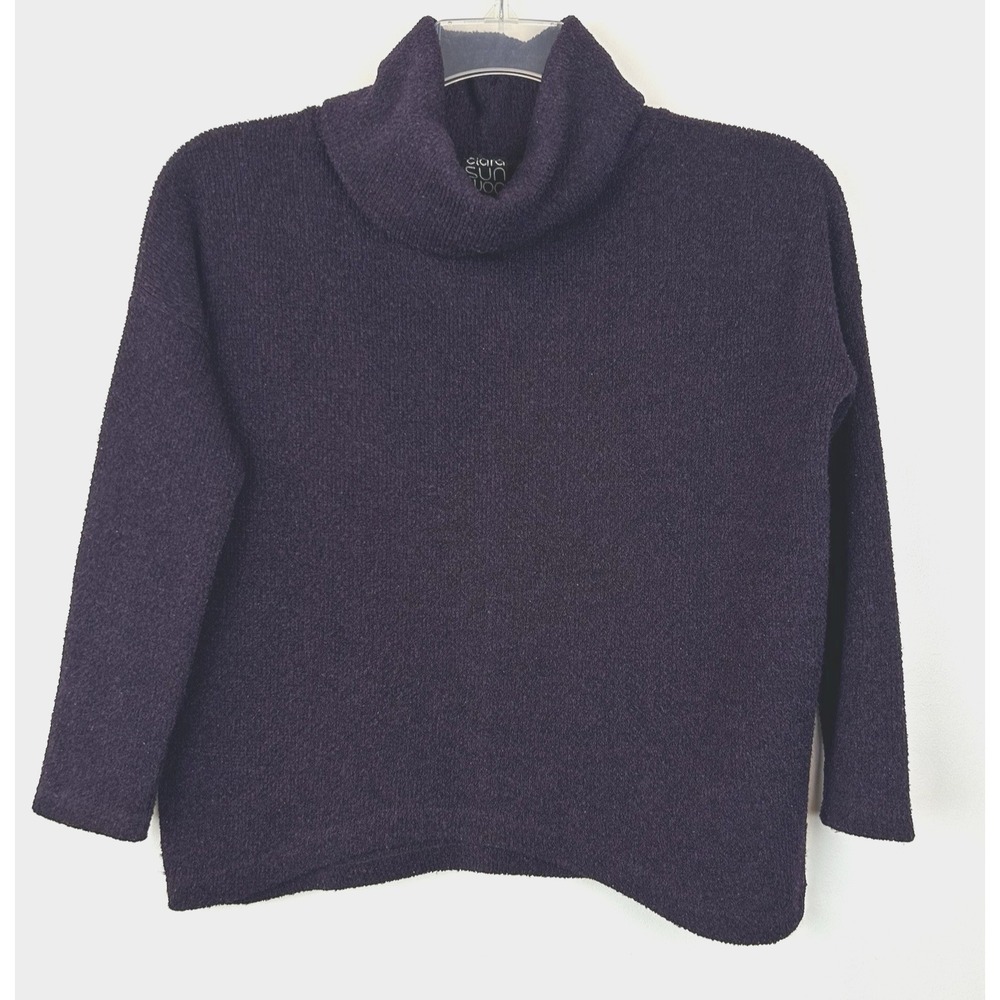 Clara Sun Woo Sweater Womens XS Purple Cowl Neck Capsule Minimalist Old Money
